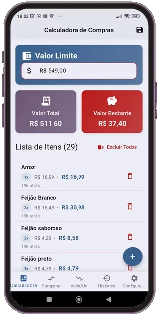 Tela da Calculadora
